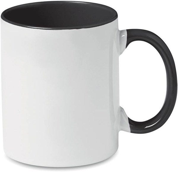 Obrázky: Bílo-černý keramický hrnek pro sublimaci 300ml