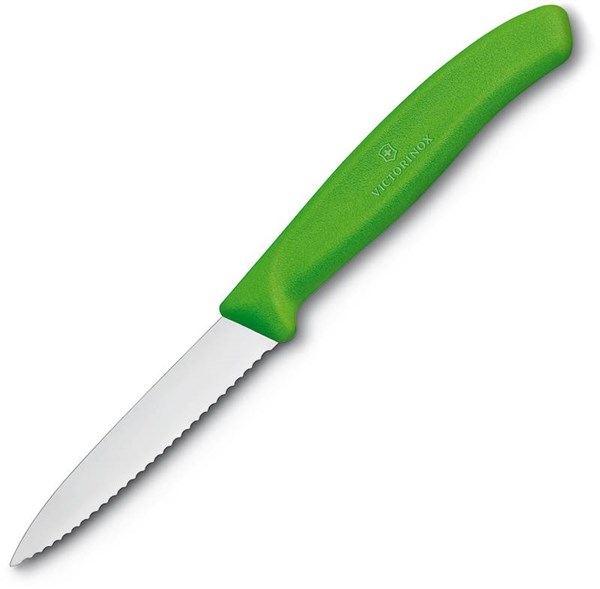 Obrázky: Zelený nůž na zeleninu VICTORINOX, vlnková čepel 8