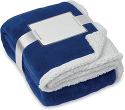 Obrázky: Modrá fleecová deka s podšitím a komplimentkou