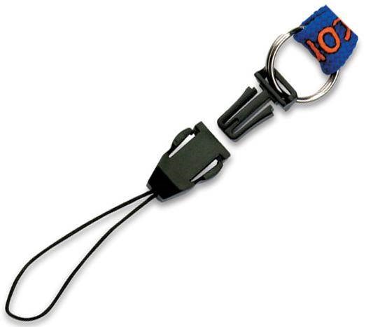 Obrázky: Modrá plochá šňůrka a klip 15x1000, poutko