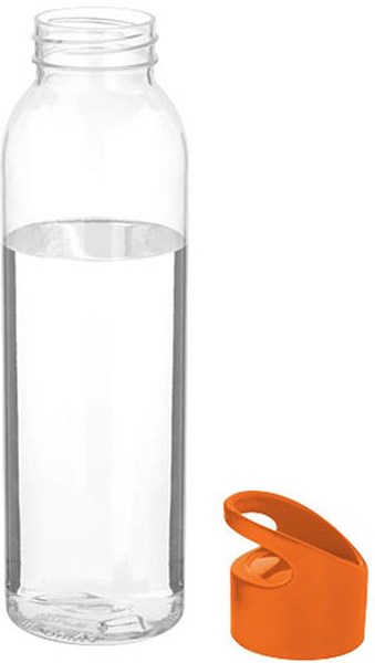 Obrázky: Transparentní láhev s oranžovým víčkem, 650 ml, Obrázek 2