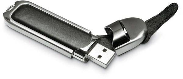 Obrázky: Datashield černé USB, kovově - kožené pouzdro 1GB, Obrázek 2