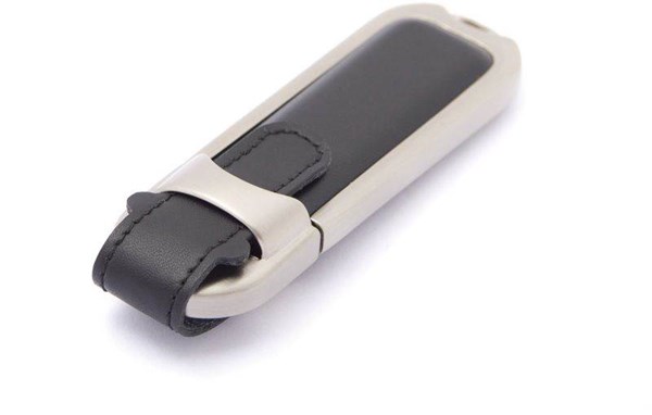 Obrázky: Datashield černé USB, kovově - kožené pouzdro 1GB, Obrázek 4