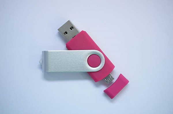 Obrázky: ROTATE  OTG flash disk 1GB s mikro USB, růžový, Obrázek 2