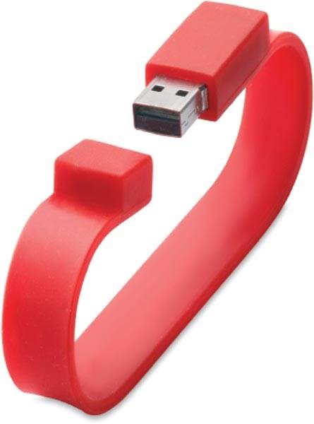 Obrázky: Wristflash USB disk červený náramek 4GB, Obrázek 2