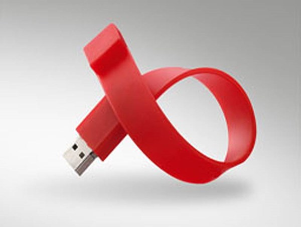 Obrázky: Wristflash USB disk červený náramek 4GB, Obrázek 3