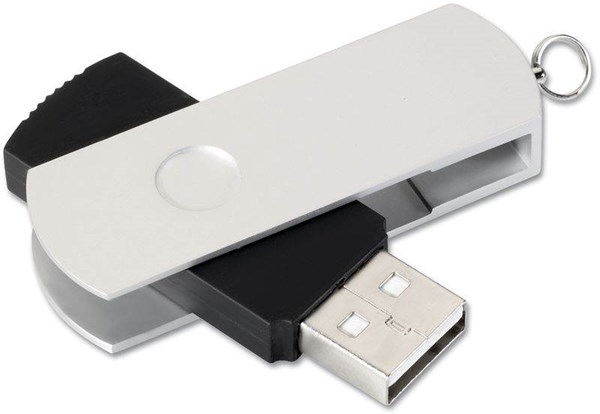Obrázky: Metalflash stříbrný hliníkový rotační USB disk 4GB, Obrázek 2