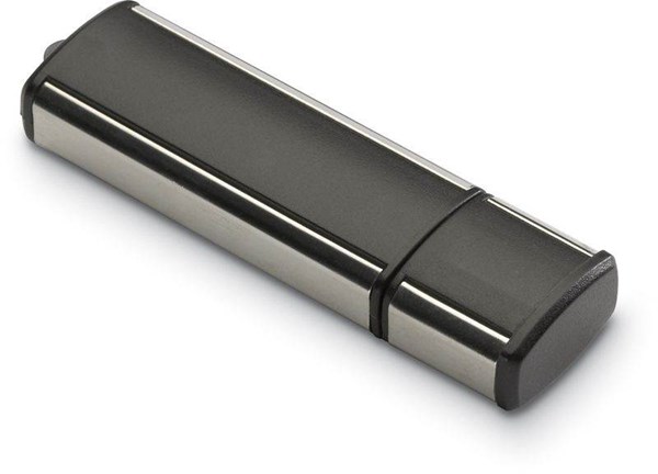 Obrázky: Lineaflash černo-stříbrný USB disk s uzávěrem 4GB