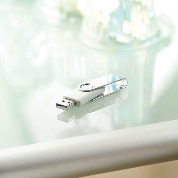 Obrázky: Twister Techmate bílo-stříbrný USB disk 4GB, Obrázek 3