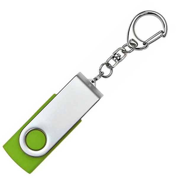 Obrázky: Twister stř.-zelený USB flash disk,přívěsek,4GB