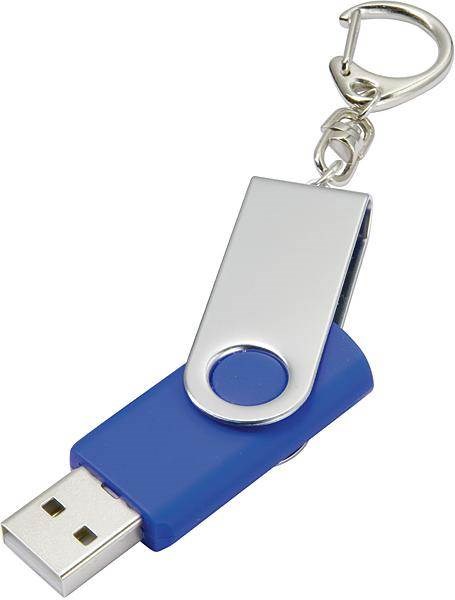 Obrázky: Twister stříbrno-modrý USB flash disk,přívěsek 4GB