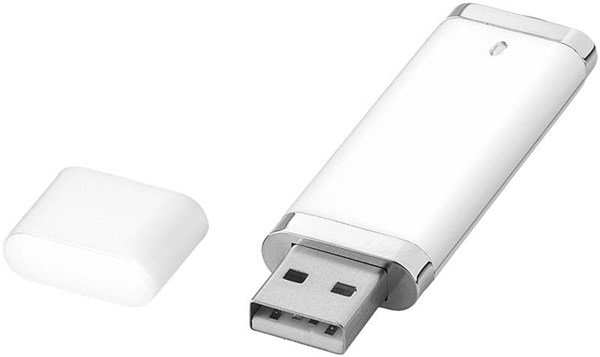 Obrázky: Bílý plastový USB flash disk 4GB s krytkou