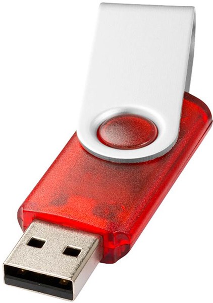 Obrázky: Twister metal transpar. červený USB flash disk 4GB
