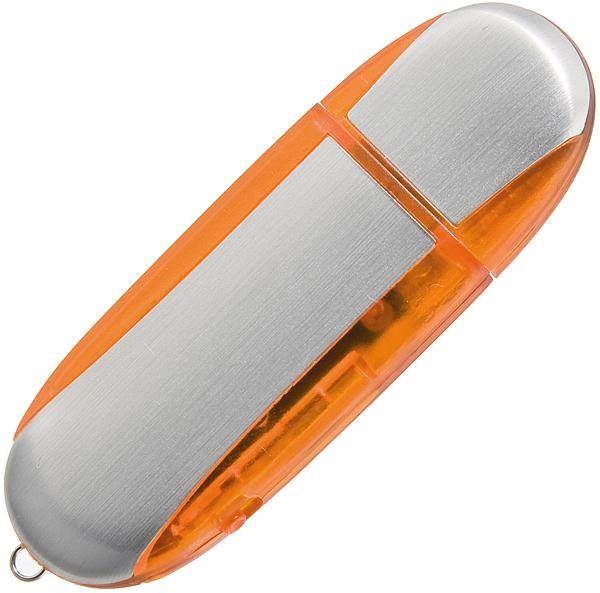 Obrázky: Memory stříbrno-oranžový USB flash disk,krytka 4GB, Obrázek 3