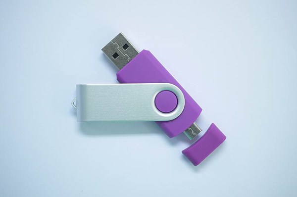 Obrázky: ROTATE  OTG flash disk 4GB s mikro USB, fialový