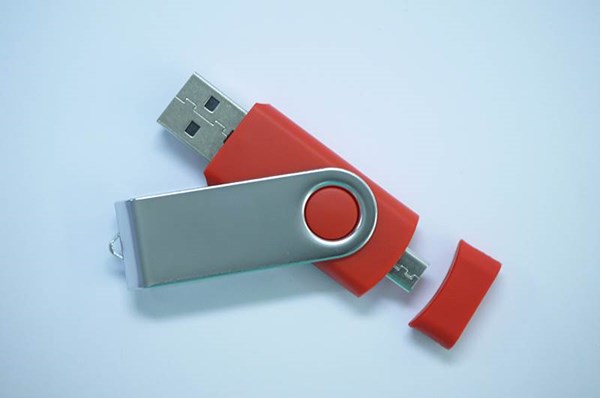Obrázky: ROTATE  OTG flash disk 4GB s mikro USB, červený