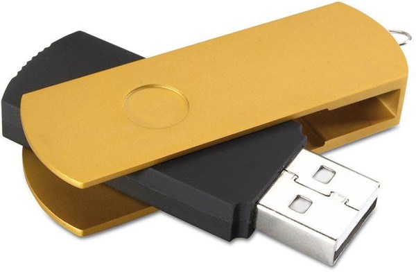 Obrázky: Metalflash zlatý hliníkový rotační USB disk 8GB