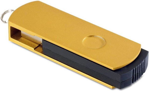 Obrázky: Metalflash zlatý hliníkový rotační USB disk 8GB, Obrázek 2