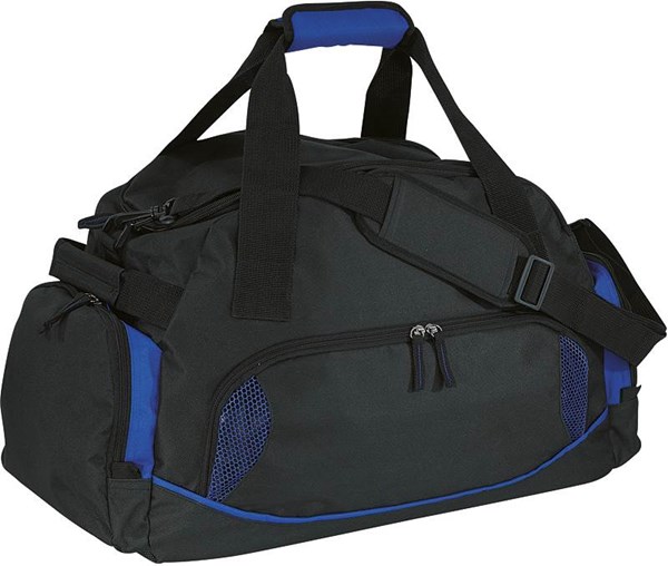 Obrázky: Sportovní taška modrý lem, oddíl na dva páry bot
