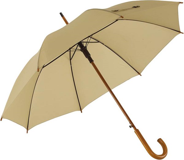 Obrázky: Přírodní automatický deštník s dřevěnou rukojetí