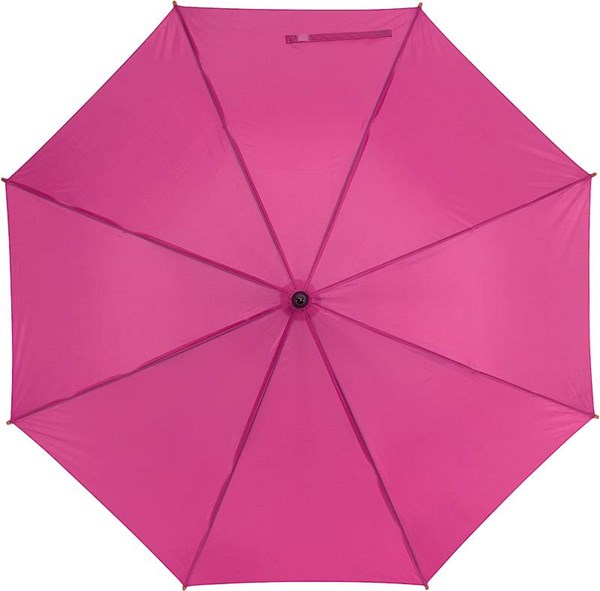 Obrázky: Růžový automatický deštník s dřevěnou rukojetí, Obrázek 2