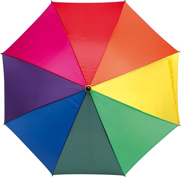 Obrázky: Barevný automatický deštník s dřevěnou rukojetí, Obrázek 2
