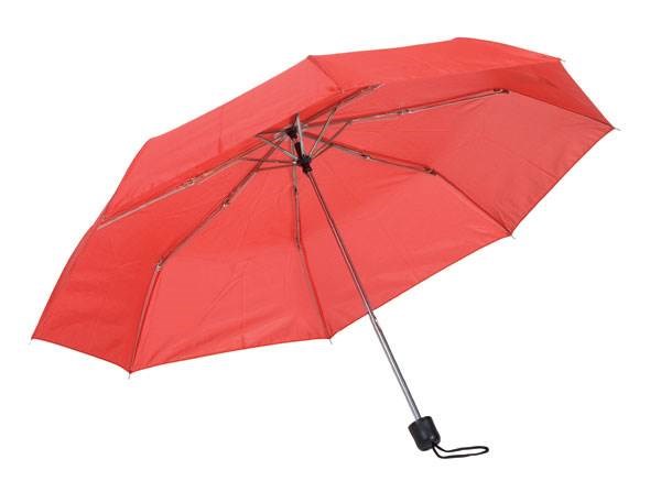 Obrázky: Červený třídílný skládací deštník