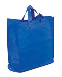 Obrázky: Modrá skládací nákupní taška z PP, zesílené dno