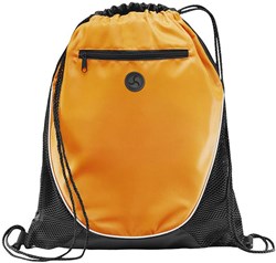 Obrázky: Oranžovo-černý stahovací batoh na šňůrku