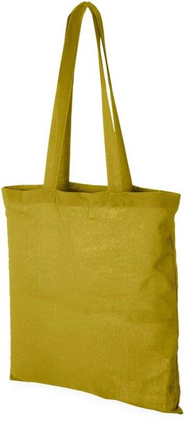 Obrázky: Žlutá bavlněná nákupní taška s dlouhými uchy, 140g/m2