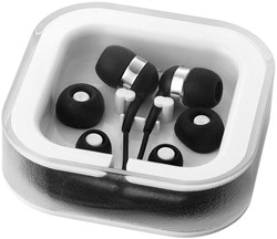 Obrázky: Černá sluchátka - špunty - s mikrofonem