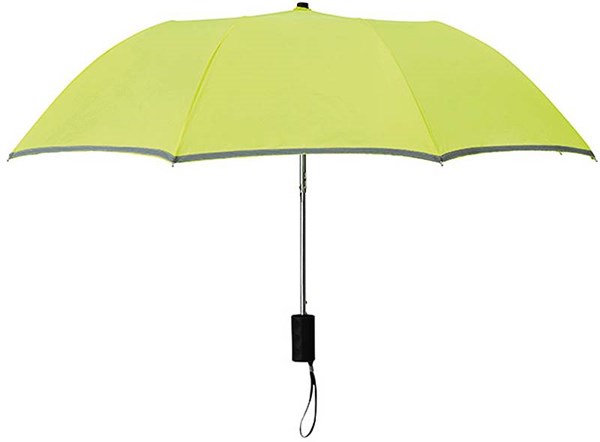 Obrázky: Dvoudílný zelený skládací deštník, reflex. pruhy, Obrázek 2
