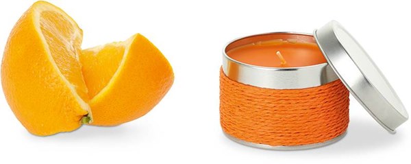 Obrázky: Aromatická svíčka s vůní pomeranč v plechovém boxu