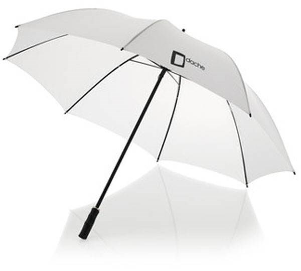 Obrázky: Bílý automatický deštník s tvarovaným držadlem