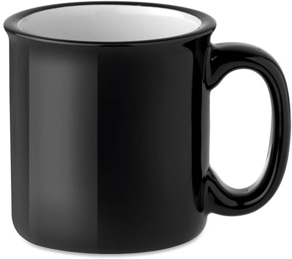 Obrázky: Keramický vintage hrnek 240 ml černo-bílý