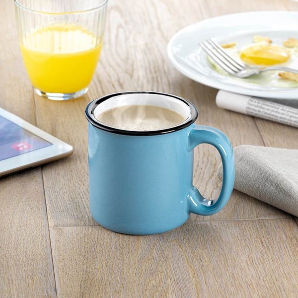 Obrázky: Keramický vintage hrnek 240 ml modro-bílý, Obrázek 2