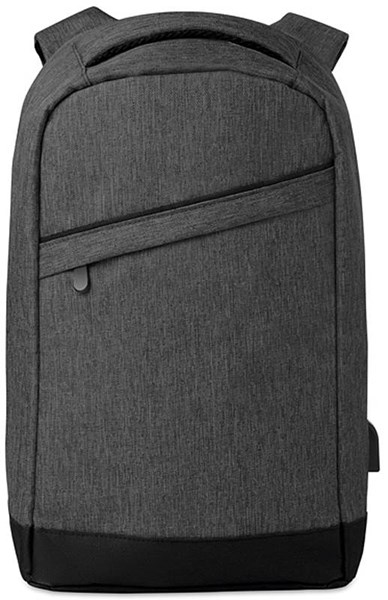 Obrázky: Elegantní černý batoh s USB nabíjecím kabelem