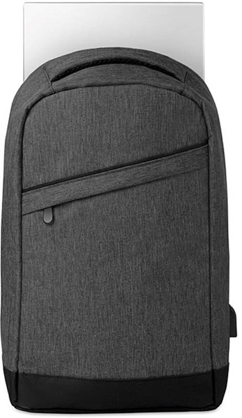 Obrázky: Elegantní černý batoh s USB nabíjecím kabelem, Obrázek 3
