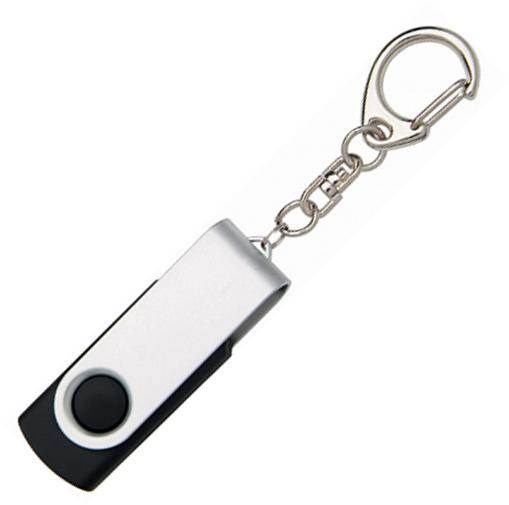 Obrázky: Twister stříbrno-černý USB flash disk,přívěsek, 8GB, Obrázek 2
