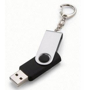 Obrázky: Twister stříbrno-černý USB flash disk,přívěsek, 8GB, Obrázek 3