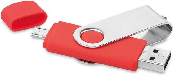 Obrázky: OTG Twister flash disk 8 GB s micro USB,červený, Obrázek 5
