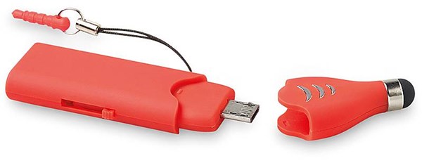 Obrázky: OTG Touch USB flash disk 16 GB se stylusem,červený, Obrázek 4