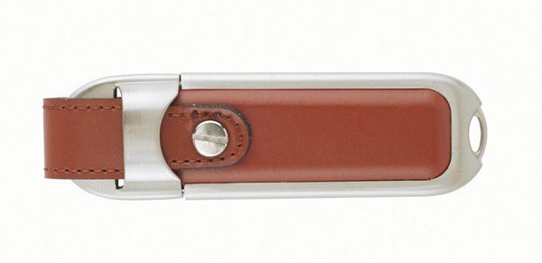 Obrázky: Datashield hnědé USB, kovově- kožené pouzdro 32GB, Obrázek 2
