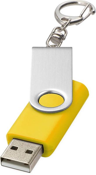 Obrázky: Twister stříbr.-žlutý USB flash disk,přívěsek,32GB, Obrázek 2