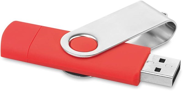 Obrázky: OTG Twister flash disk 32 GB s micro USB,červený, Obrázek 3