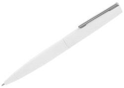 Obrázky: Bílé kovové kuličkové pero s pryžovým povrchem,ČN