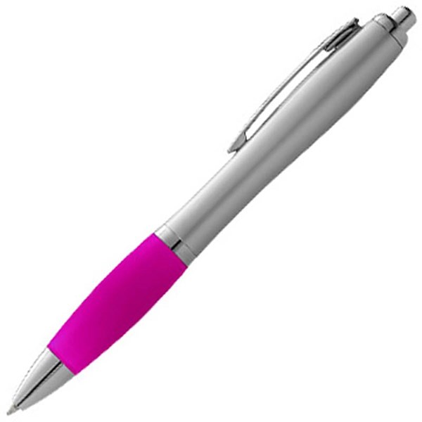 Obrázky: Stříbrnorůžové kuličkové pero s úchopem, Obrázek 3