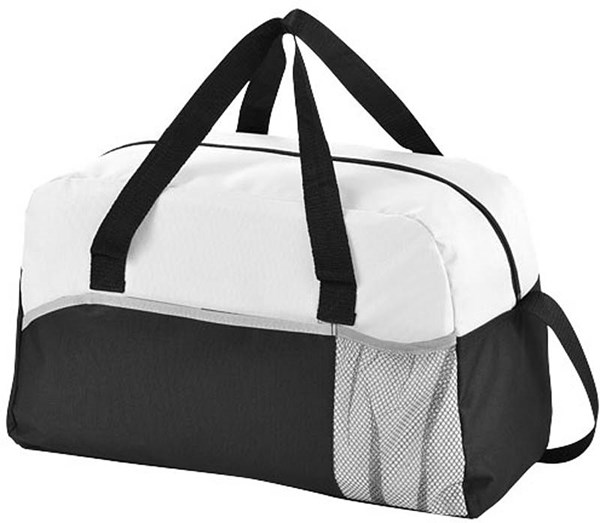 Obrázky: Bílo-černá sportovní taška s popruhem na rameno