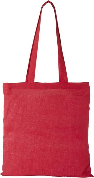 Obrázky: Červená bavlněná nákupní taška s dlouhými uchy, 140g/m2, Obrázek 2
