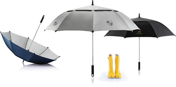 Obrázky: Šedý odolný deštník s dvojitým potahem, Obrázek 5